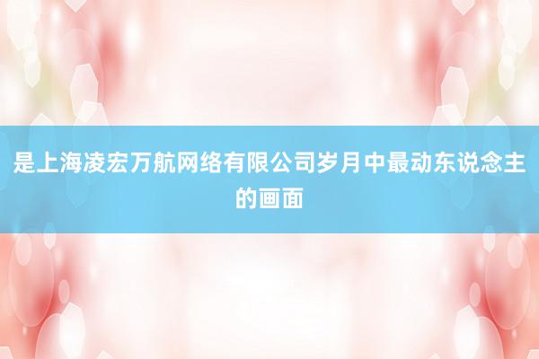 是上海凌宏万航网络有限公司岁月中最动东说念主的画面